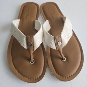 TOMMY BAHAMA Brown and Cream Sandals Size 8
